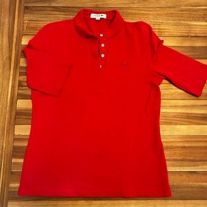 Lacoste Women’s Paris Polo, Red, Size 40, Medium